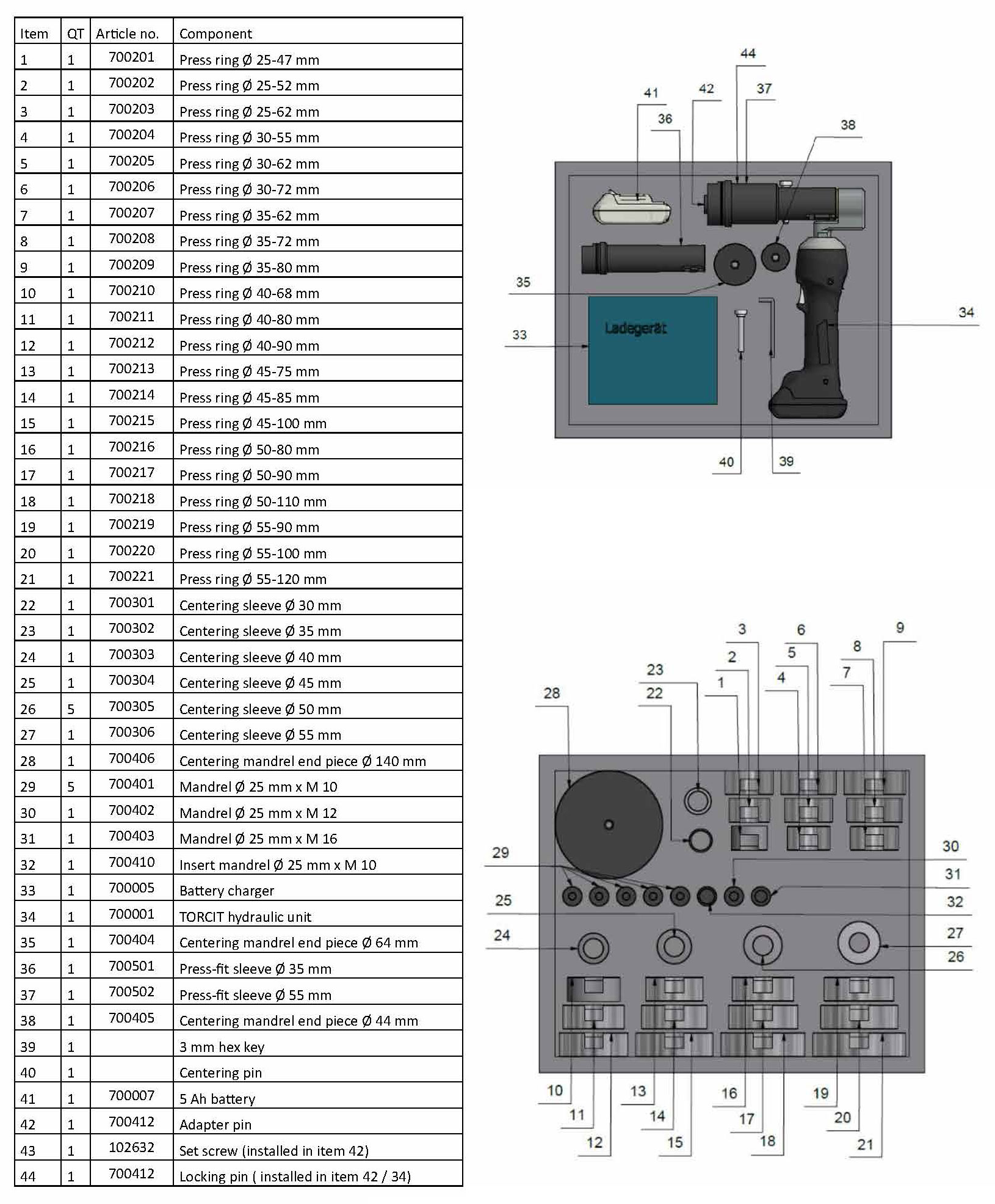 Spare Parts List